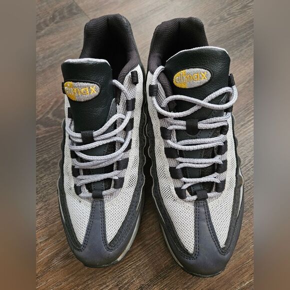 Nike Shoes Size 7Y Air Max 95 Safari Reflective Off Noir Gray Yellow BV1245-001 - Picture 5 of 10